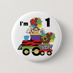 Jungle Bahn 1. Geburtstag T - Shirt und Geschenke Button