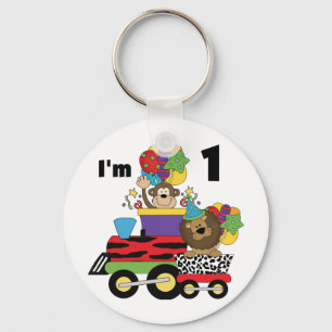 Jungle Bahn 1. Geburtstag T - Shirt und Geschenke Schlüsselanhänger