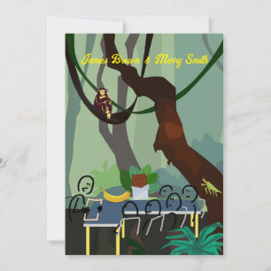 Jungle Banana Chocolate in Liebe Hochzeit Einladung