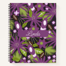 Jungle Birds Mute Lila Name Journal