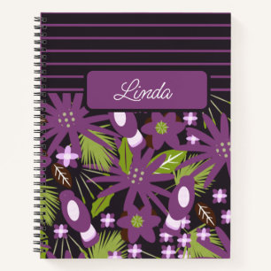 Jungle Birds Mute Lila Pattern Journal-Notebook Notizbuch