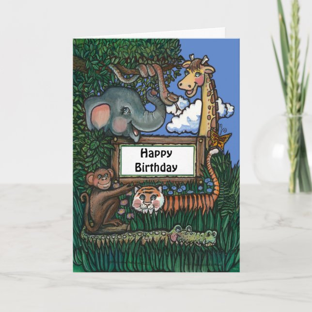 Jungle Birthday Card Karte (Vorderseite)
