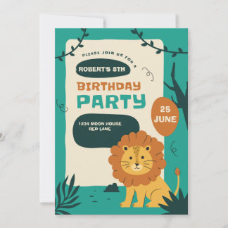 Jungle Birthday Invitation – Wild Animal Safari  Einladung