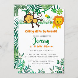 Jungle Birthday Party Einladung Lion for Boys