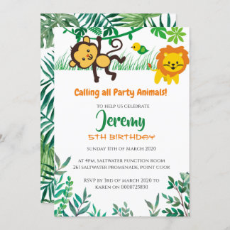 Jungle Birthday Party Einladung Lion for Boys