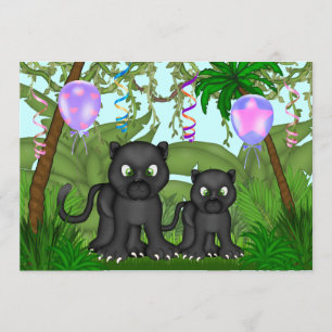 Jungle Black Panther Babydusche Einladung
