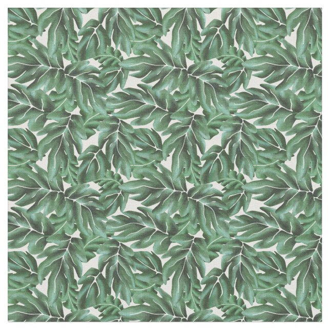 Jungle Blätter Monstera Green Stoff (Nahaufnahme)