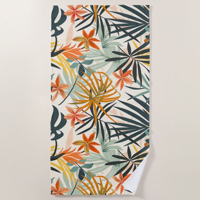 Jungle Bloom Beach Towel Strandtuch (Vorderseite)
