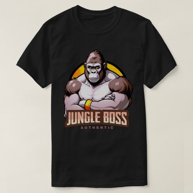 Jungle Boss - Funny Gorilla Grafik - Gorilla T-Shirt (Design vorne)