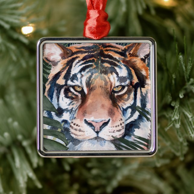 Jungle Cat - Tiger Ornament Aus Metall (Baum)