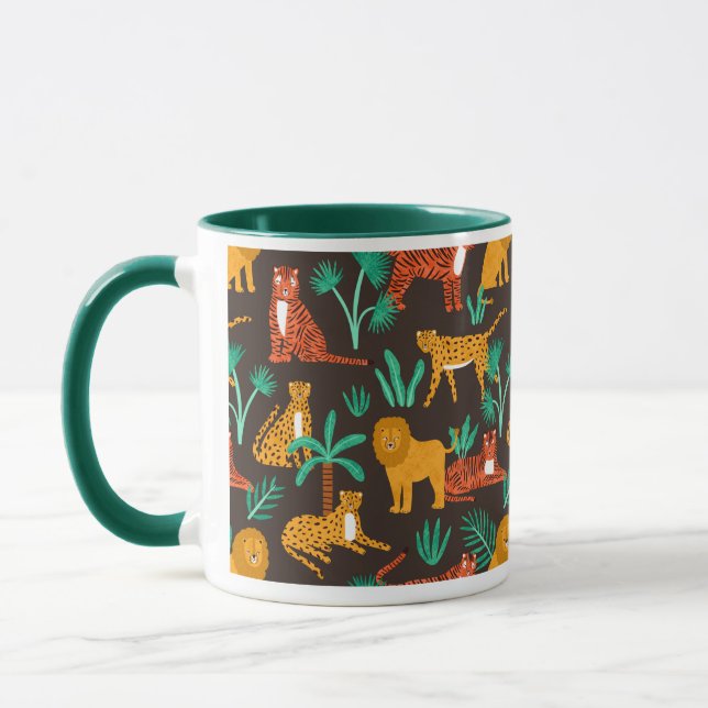 Jungle Cats Muster Tasse (Links)