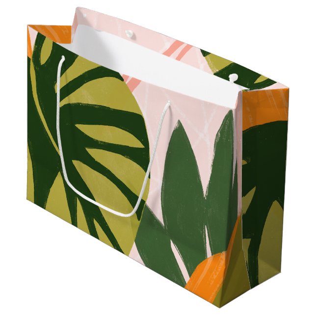 Jungle Collage I Große Geschenktüte (Vorderseite Schrägansicht)