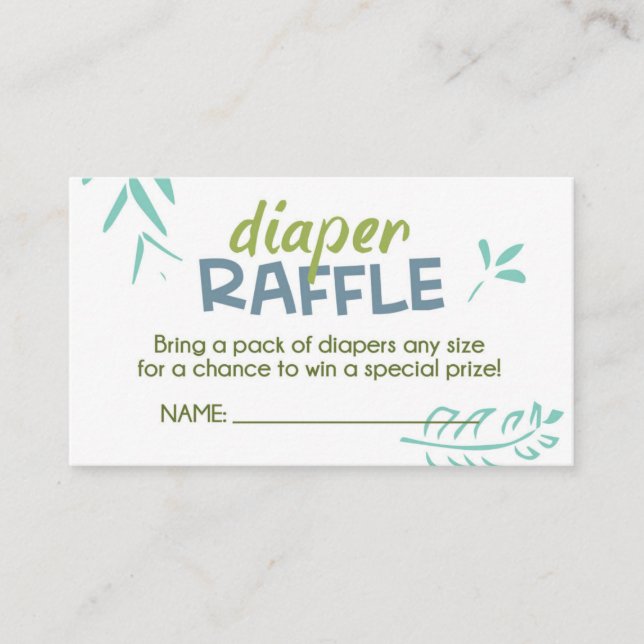 Jungle Diaper Raffle Ticket Begleitkarte (Vorderseite)
