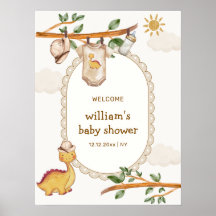 Jungle Dino Wäscheleine Junge Baby Shower Willkomm