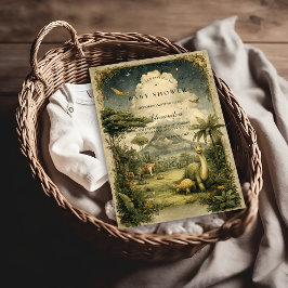 Jungle Dinosaur Baby Shower Einladung