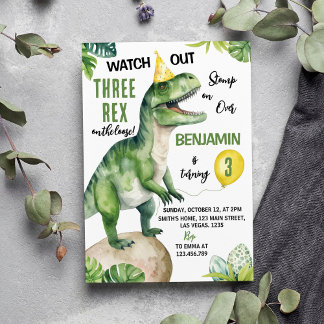 Jungle Dinosaur Drei-Tage-Einladung Einladung