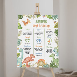 Jungle Dinosaurier 1. Geburtstag Milestone Zeichen Poster