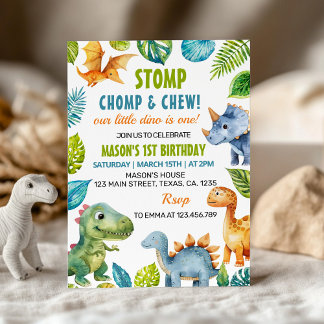 Jungle Dinosaurier zum Geburtstag Einladung