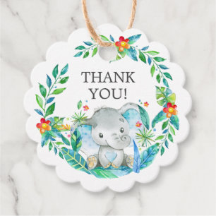 Jungle Elephant Baby Dusche Gefallen Geschenk Tag Geschenkanhänger