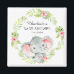 Jungle Elephant Baby Shower Fevor Magnet<br><div class="desc">Niedlicher Elefantenmagnet für eine Mädchendusche. Ändern Sie den Hintergrund,  indem Sie auf Anpassen und verwenden Sie unsere Farbauswahl!. Matching Artikel in unserem Shop erhältlich.</div>