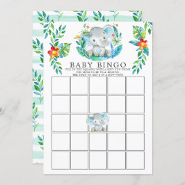 Jungle Elephant BINGO Baby Showspiel Einladung