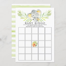Jungle Elephant BINGO Baby Showspiel Einladung
