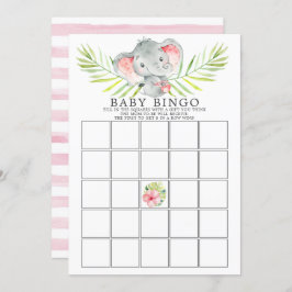 Jungle Elephant BINGO Baby Showspiel Einladung