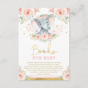 Jungle Elephant Pink Blush Floral Books for Baby Begleitkarte