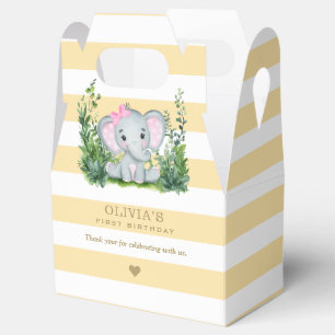 Jungle Elephant Yellow Girl 1. Geburtstag Vielen D Geschenkschachtel