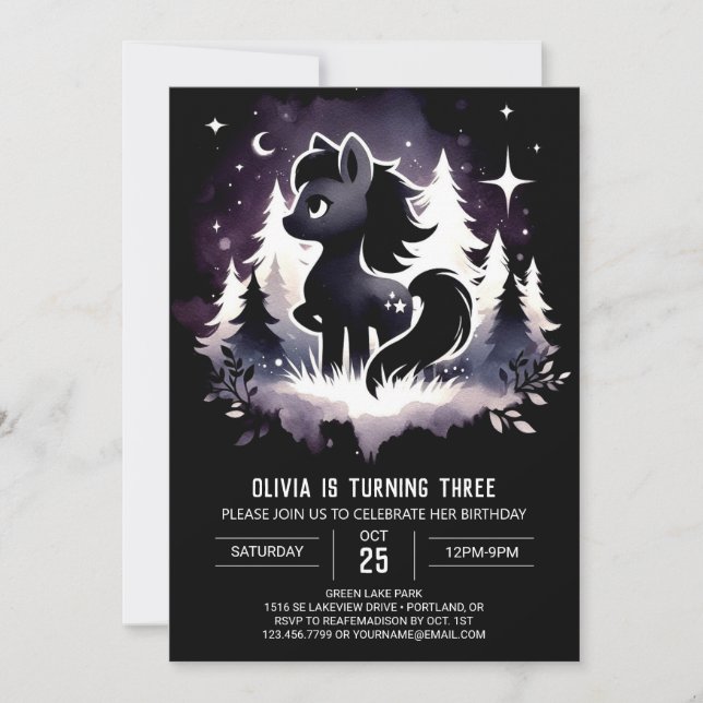 Jungle Fantasy Horse Geburtstag Einladung (Vorderseite)