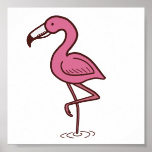 Jungle Flamingo Tiny Print Poster