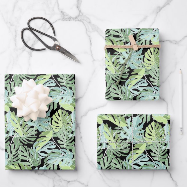Jungle Floral Pattern Geschenkpapier Set (Vorderseite)