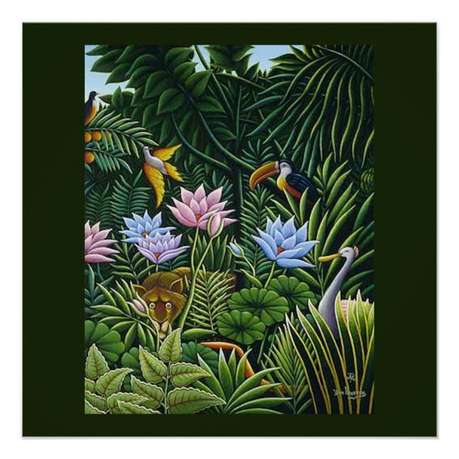 Jungle Folk Art von Rousseau Poster (Vorderseite)