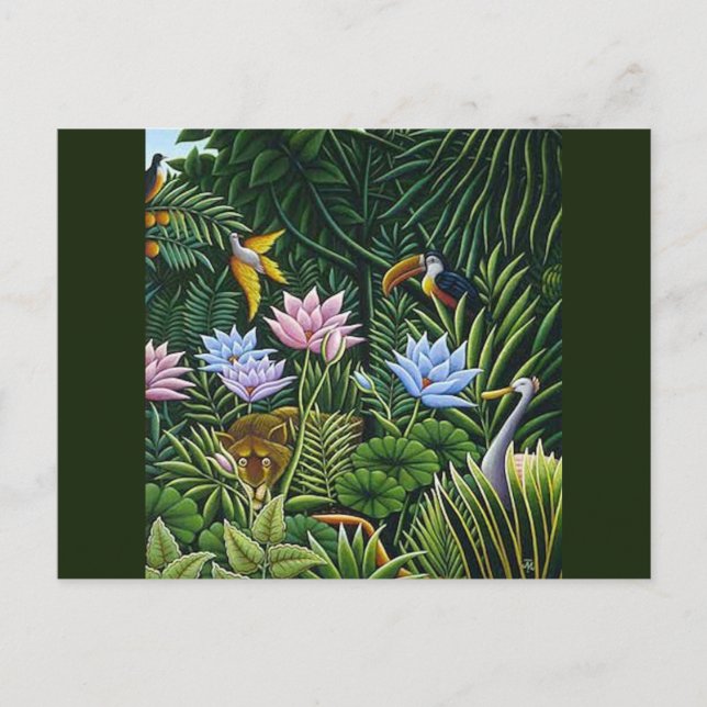 Jungle Folk Art von Rousseau Postkarte (Vorderseite)