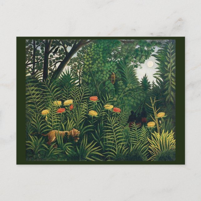 Jungle Folk Art von Rousseau Postkarte (Vorderseite)