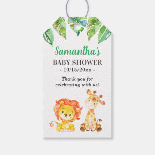 Jungle Forest Lion Giraffe Baby Shower Guest Fevor Geschenkanhänger