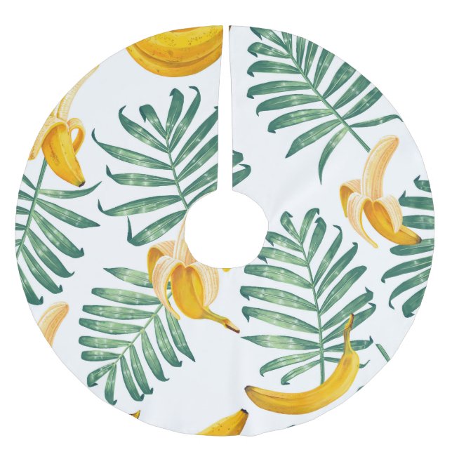 Jungle Fruits: Lebhaft Vintag Polyester Weihnachtsbaumdecke (Vorderseite)