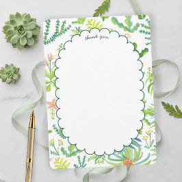 Jungle Garden Watercolor Custom BRIDAL SHOWER Dankeskarte