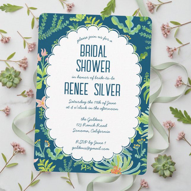 Jungle Garden Watercolor Custom BRIDAL SHOWER Einladung (Jungle Garden Watercolor hand-painted Custom BRIDAL SHOWER Invitation
)
