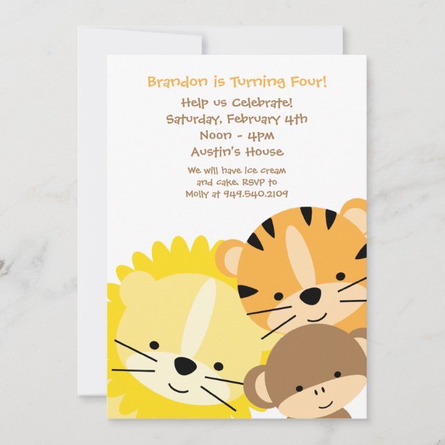 Jungle Geburtstagsparty Einladung (Vorderseite)