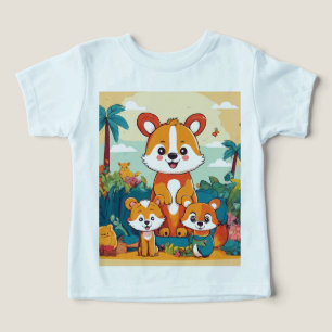 Jungle Giggles - T - Shirt "Playful Animal Pals"