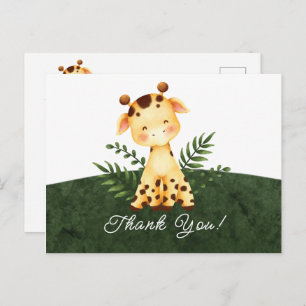 Jungle Giraffe Baby Dusche Danke Postcard Postkarte