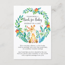 Jungle Giraffe Baby Shower Book for Baby Card Begleitkarte