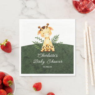 Jungle Giraffe Babydusche Papier Napkins Serviette