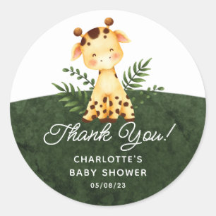 Jungle Giraffe Favor Classic Round Sticker