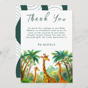 Jungle Giraffe Niedlich Elegant Hallo Babydusche Dankeskarte