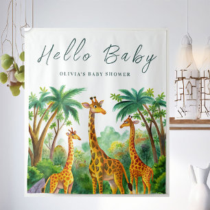 Jungle Giraffe Niedlich Elegant Hallo Babydusche Wandteppich