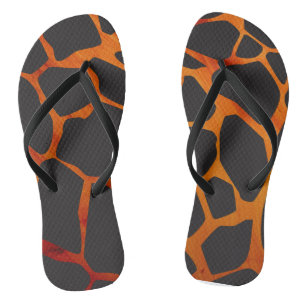 Jungle Giraffe Print Flip Flops