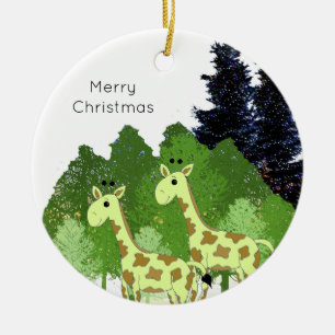 Jungle Giraffes Keramik Ornament