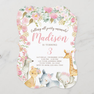 Jungle Girl Geburtstag Einladung